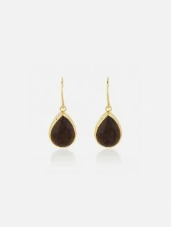 Ana Dyla Accessories Smokey Recycled 925 Sterling Silver Earrings | Smokey Quartz Or Pink With Gold Vermeil