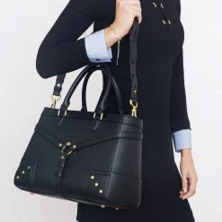 Ava Carrington Stockholm Vegan Leather Handbag | Black Bags