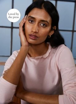 Baukjen Agatha Ruffle Collar Organic Cotton Top | Rose Clothing