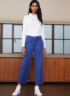 Baukjen Agatha Ruffle Collar Organic Cotton Top | Pure White