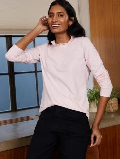 Baukjen Agatha Ruffle Collar Organic Cotton Top | Rose Clothing