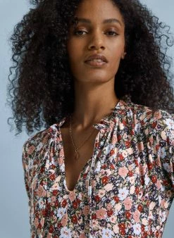 Baukjen Aimy LENZING™ ECOVERO™ Jersey Tiered Midi Dress | Blue Wildflower Print