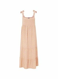 Baukjen Alyssa Strappy Floral Print LENZING™ ECOVERO™ Midi Dress | Pink Silhouette Clothing