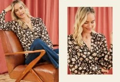 Baukjen Arabella LENZING™ ECOVERO™ Floral Wrap Top | Black Woodland Print 14 Baukjen Arabella LENZING™ ECOVERO™ Floral Wrap Top | Black Woodland Print