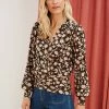 Baukjen Arabella LENZING™ ECOVERO™ Floral Wrap Top | Black Woodland Print