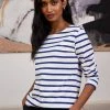 Baukjen Ashley Organic Cotton Stripe Top | Soft White & Delft Blue