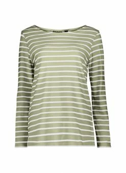 Baukjen Clothing Ashley Organic Cotton Stripe Top | Moss & Soft White