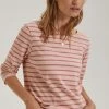 Baukjen Clothing Ashley Organic Cotton Stripe Top | Powder Pink & Pale Rosewood