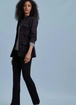 Baukjen Ashridge Organic Cotton Utility Jacket | Caviar Black Clothing