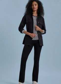 Baukjen Ashridge Organic Cotton Utility Jacket | Caviar Black Clothing