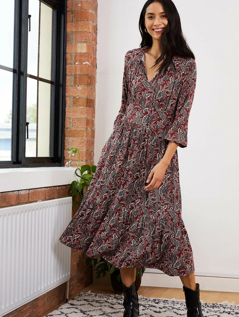 Baukjen Astrid Paisley Print LENZING™ ECOVERO™ Dress | Blackcurrant Clothing 3 Baukjen Astrid Paisley Print LENZING™ ECOVERO™ Dress | Blackcurrant Clothing