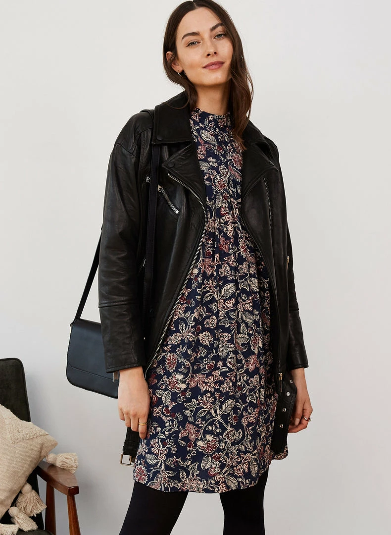 Baukjen Clothing Athelie Woodland Print FSC Viscose Mini Dress | Indigo 5 Baukjen Clothing Athelie Woodland Print FSC Viscose Mini Dress | Indigo