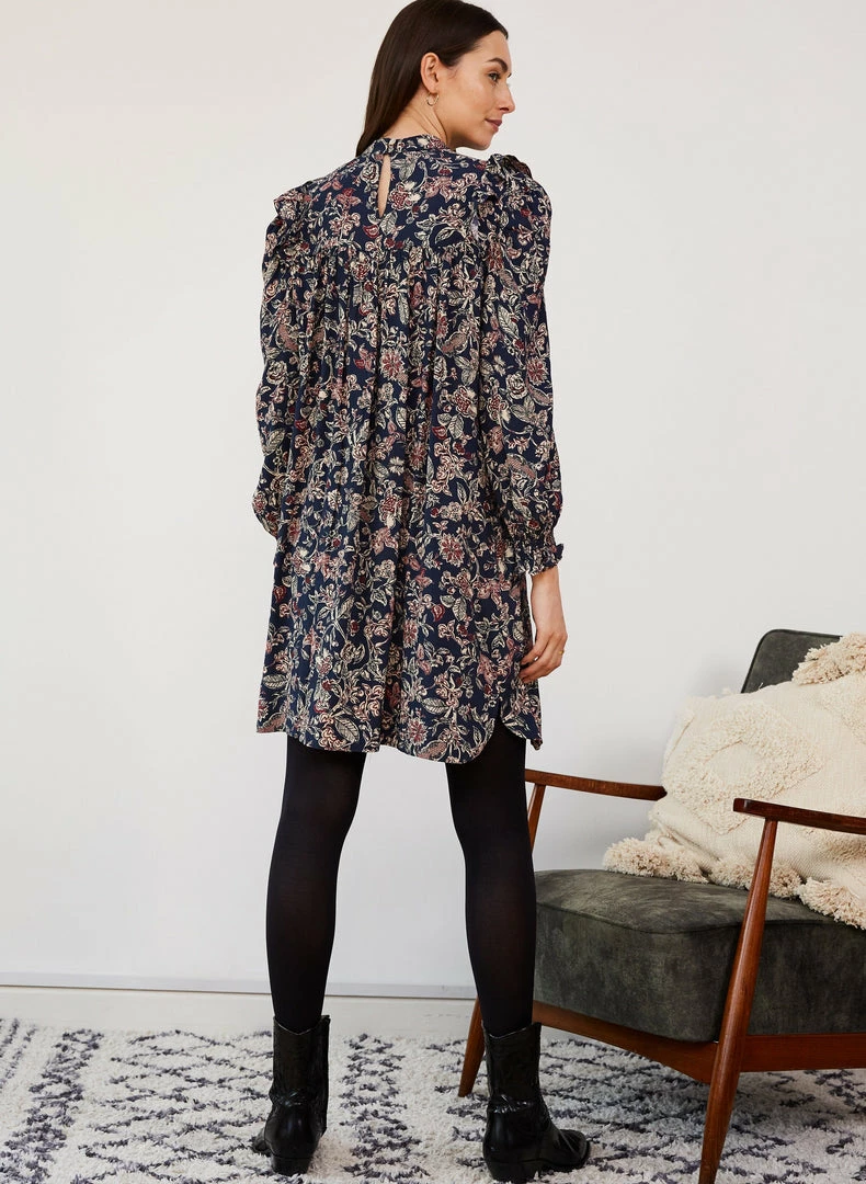 Baukjen Clothing Athelie Woodland Print FSC Viscose Mini Dress | Indigo 7 Baukjen Clothing Athelie Woodland Print FSC Viscose Mini Dress | Indigo