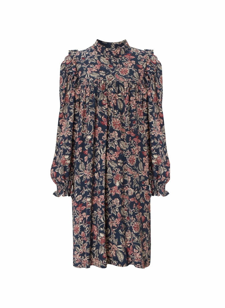 Baukjen Clothing Athelie Woodland Print FSC Viscose Mini Dress | Indigo 8 Baukjen Clothing Athelie Woodland Print FSC Viscose Mini Dress | Indigo