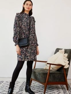 Baukjen Clothing Athelie Woodland Print FSC Viscose Mini Dress | Indigo