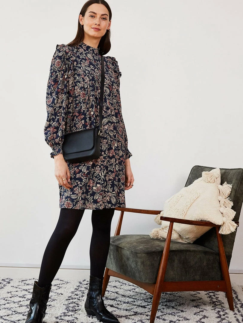 Baukjen Clothing Athelie Woodland Print FSC Viscose Mini Dress | Indigo 3 Baukjen Clothing Athelie Woodland Print FSC Viscose Mini Dress | Indigo