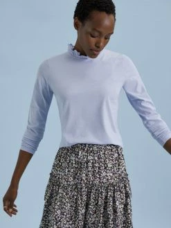 Baukjen Clothing Athelie Vintage Floral Print LENZING™ ECOVERO™ Frilled Mini Skirt | Caviar Black