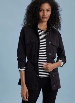 Baukjen Ayla Striped LENZING™ ECOVERO™ Jersey Long Sleeve T-Shirt | Soft White & Black Clothing