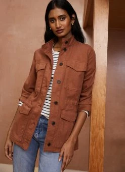 Baukjen Essentials Striped Organic Cotton Long-Sleeve Henley Top | Classic Navy & Soft White Clothing