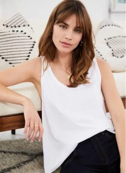 Baukjen Essentials Organic Cotton Racerback Tank Top | Pure White