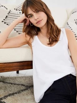 Baukjen Essentials Organic Cotton Racerback Tank Top | Pure White