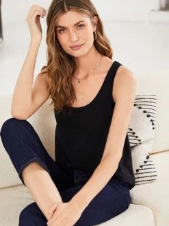 Baukjen Essentials Organic Cotton Racerback Tank Top | Caviar Black Clothing