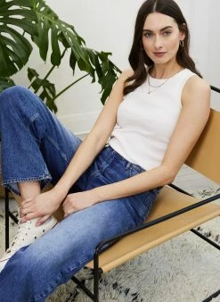 Baukjen Essentials Ribbed Organic Cotton Tank Top | Pure White