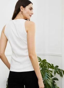 Baukjen Essentials Ribbed Organic Cotton Tank Top | Pure White