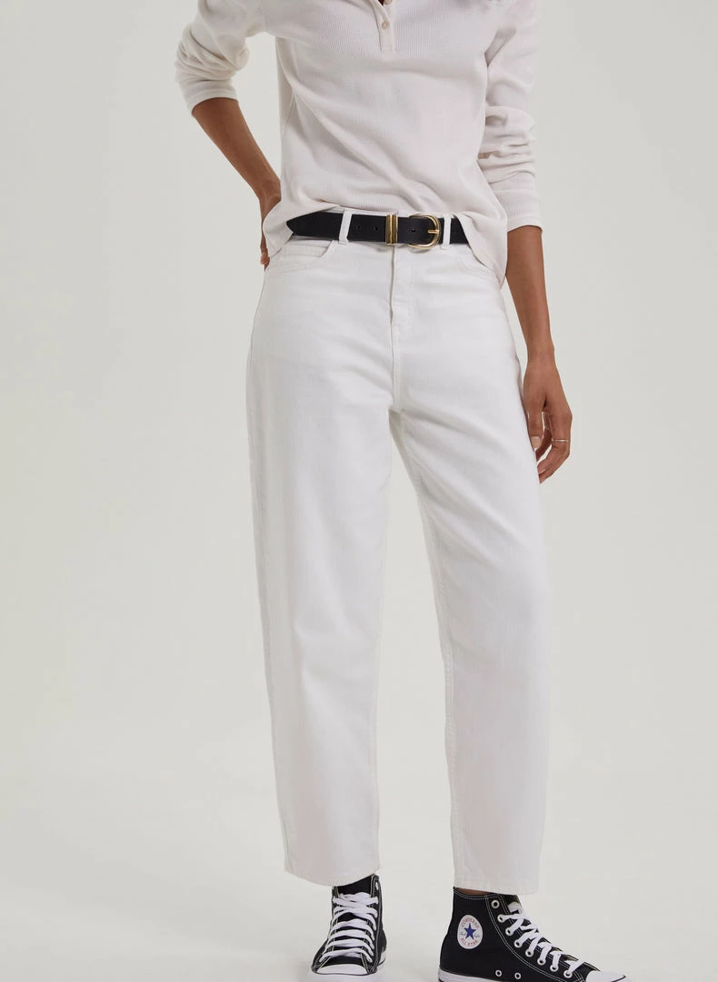 Baukjen Organic Cotton Barrell Leg Jeans | Soft White 4 Baukjen Organic Cotton Barrell Leg Jeans | Soft White