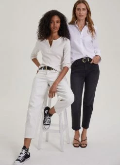 Baukjen Organic Cotton Barrell Leg Jeans | Soft White 10 Baukjen Organic Cotton Barrell Leg Jeans | Soft White