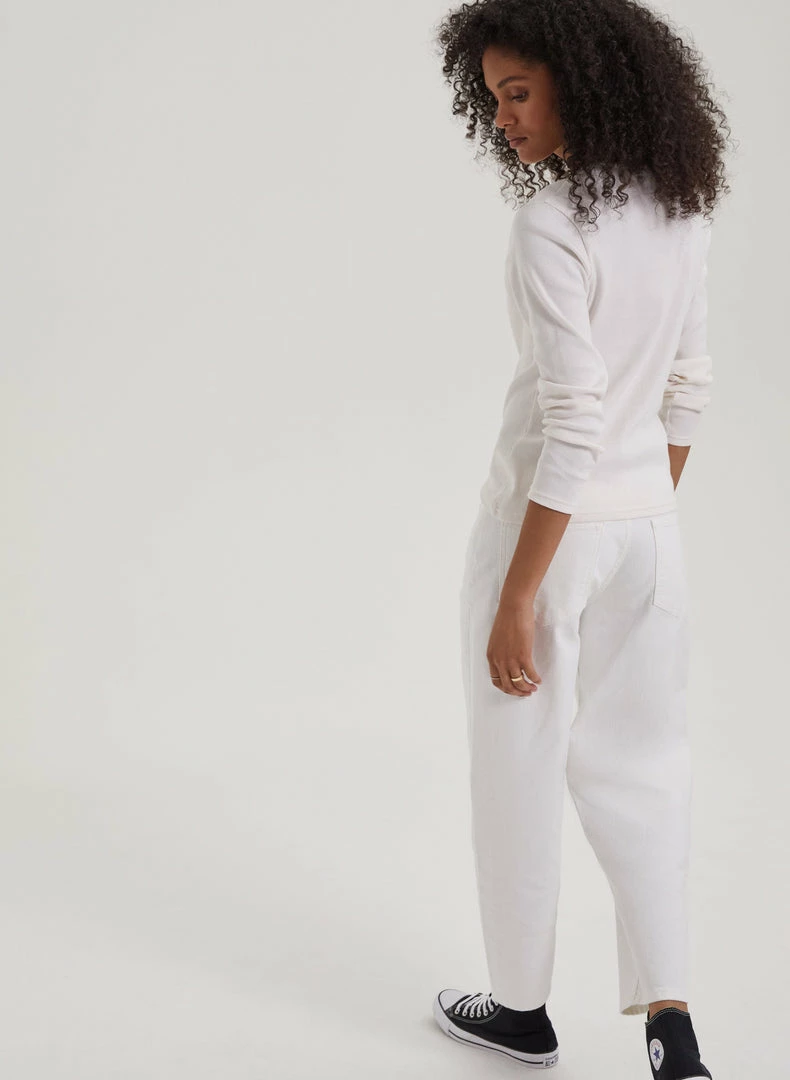 Baukjen Organic Cotton Barrell Leg Jeans | Soft White 7 Baukjen Organic Cotton Barrell Leg Jeans | Soft White