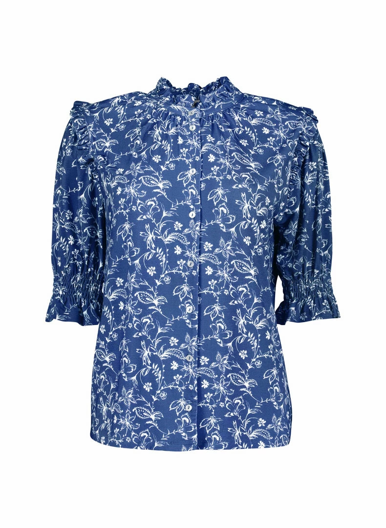 Baukjen Clothing Beverly LENZING™ ECOVERO™ Jersey Blouse | Blue Woodland Floral 7 Baukjen Clothing Beverly LENZING™ ECOVERO™ Jersey Blouse | Blue Woodland Floral