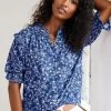 Baukjen Clothing Beverly LENZING™ ECOVERO™ Jersey Blouse | Blue Woodland Floral