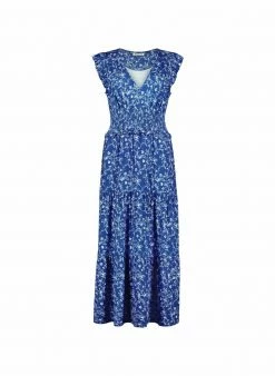 Baukjen Clothing Beverly LENZING™ ECOVERO™ Jersey Maxi Dress | Blue Woodland Floral