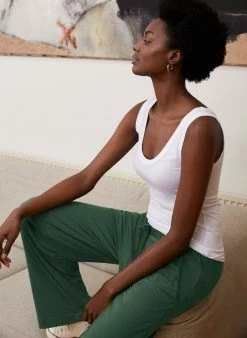 Baukjen Brenna Scoop Neck LENZING™ ECOVERO™ Jersey Vest Top | Pure White