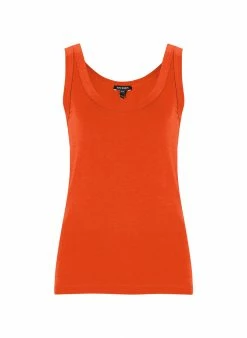 Baukjen Brenna Scoop Neck LENZING™ ECOVERO™ Jersey Vest Top | Tangerine Clothing
