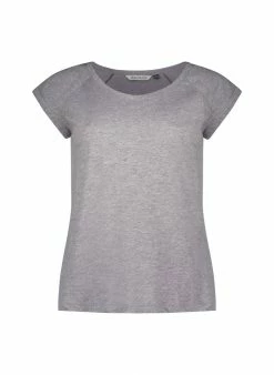 Baukjen Catherine Upcycled Raglan Cap Sleeve Top | Grey Marl