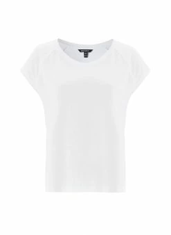 Baukjen Catherine Upcycled Raglan Cap Sleeve Top | Pure White Clothing