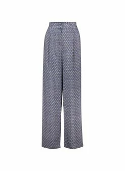 Baukjen Celia LENZING™ ECOVERO™ Wide Leg Trousers | Khaki Woodblock Print