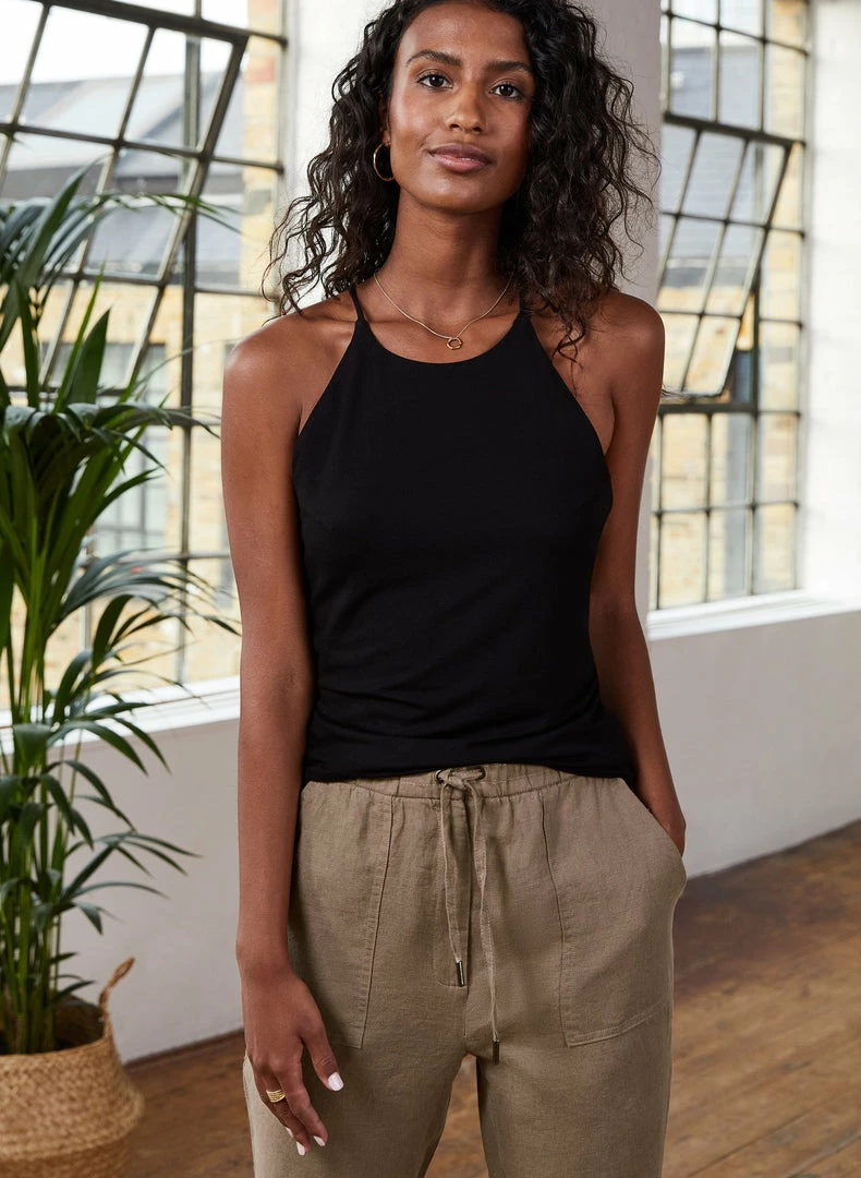 Baukjen Chea LENZING™ ECOVERO™ Jersey Halterneck Top | Caviar Black Clothing 7 Baukjen Chea LENZING™ ECOVERO™ Jersey Halterneck Top | Caviar Black Clothing