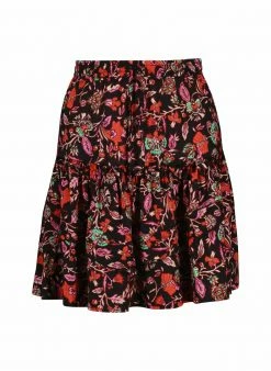 Baukjen Cosette LENZING™ ECOVERO™ Floral Mini Skirt | Black Como Print Clothing