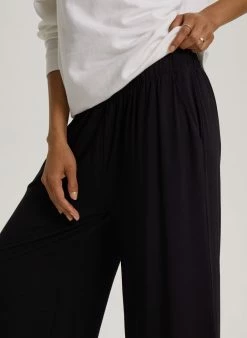 Baukjen Clothing LENZING™ ECOVERO™ Jersey Cropped Palazzo Trousers | Caviar Black