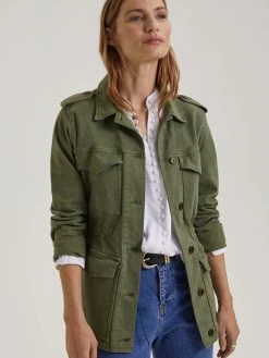 Baukjen Drake Organic Cotton Utility Jacket | Light Khaki