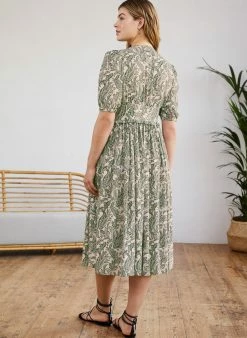 Baukjen Elaine Paisley Print LENZING™ ECOVERO™ Midi Dress | Pink Clothing