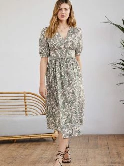 Baukjen Elaine Paisley Print LENZING™ ECOVERO™ Midi Dress | Pink Clothing