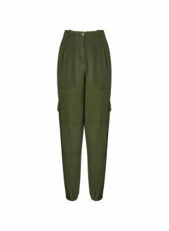 Baukjen Elijah TENCEL™ & Linen Cargo Trousers | Light Khaki