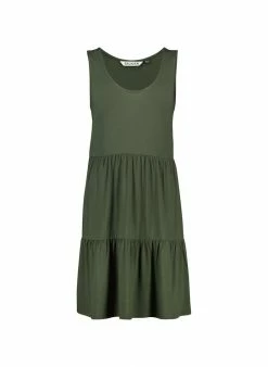 Baukjen Eloise Sleeveless LENZING™ ECOVERO™ Jersey Tiered Dress | Light Khaki