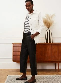 Baukjen Emmanuelle LENZING™ ECOVERO™ Stripe T-Shirt | Soft White & Caviar Black