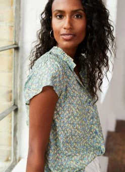 Baukjen Clothing Evelyn Seed Print LENZING™ ECOVERO™ Blouse | Blue