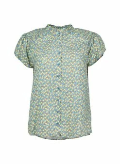 Baukjen Clothing Evelyn Seed Print LENZING™ ECOVERO™ Blouse | Blue